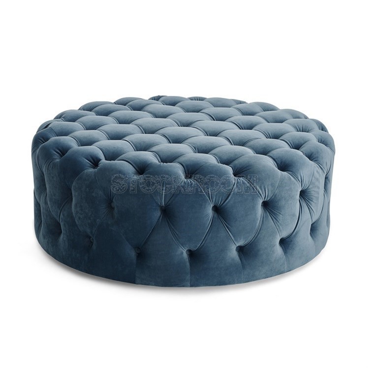 STOCKROOM Chesterfield Sofa Round Ottoman / Pouf