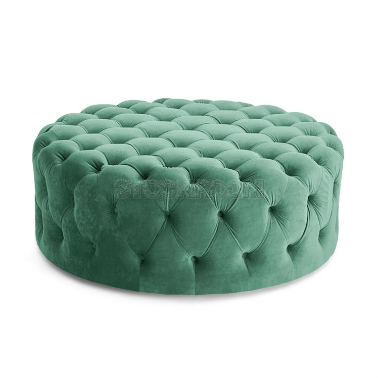 STOCKROOM Chesterfield Sofa Round Ottoman / Pouf