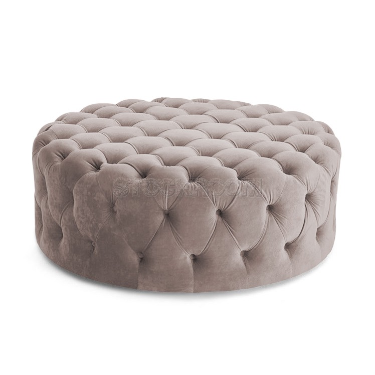 STOCKROOM Chesterfield Sofa Round Ottoman / Pouf