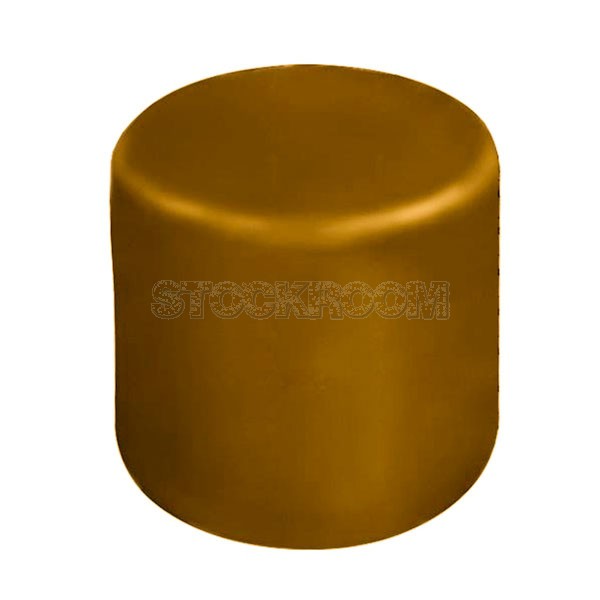 Stockroom Mini Cake Leather Ottoman - Round