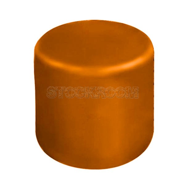 Stockroom Mini Cake Leather Ottoman - Round