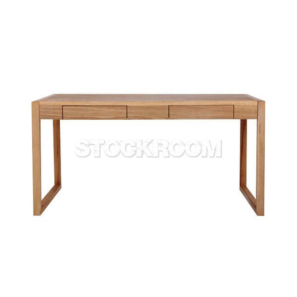 STOCKROOM Solid Oak Wood Working Desk with Drawer