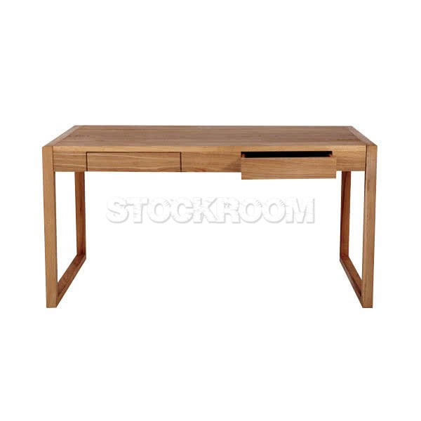 STOCKROOM Solid Oak Wood Working Desk with Drawer