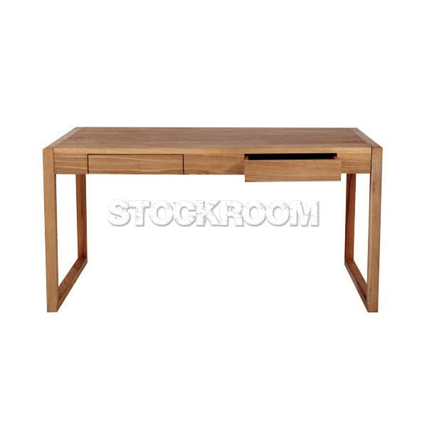 STOCKROOM Solid Oak Wood Working Desk with Drawer