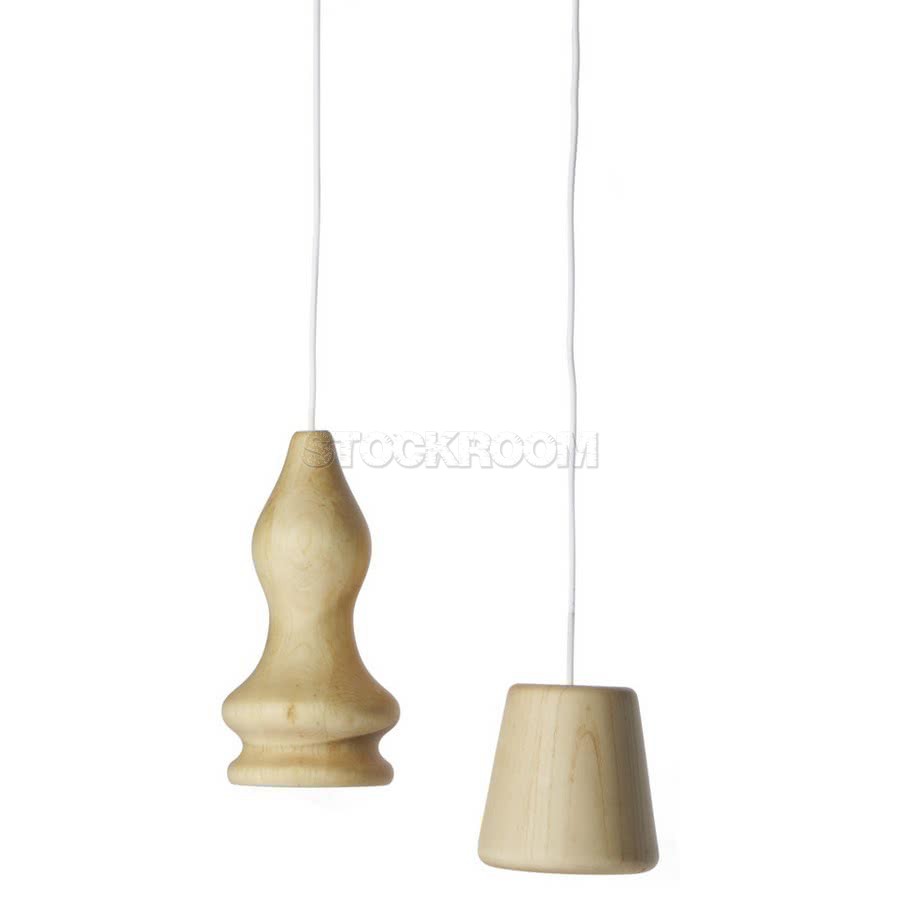 Chess Wooden Style Pendant Lamp
