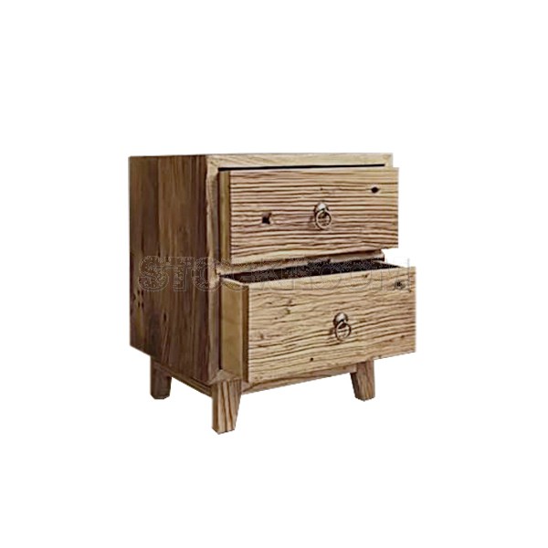 Sutton Elm Wood Bedside Table