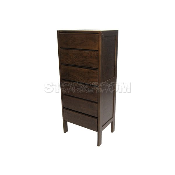 Suzy Solid Oak Wood Chest With 6 Drawers