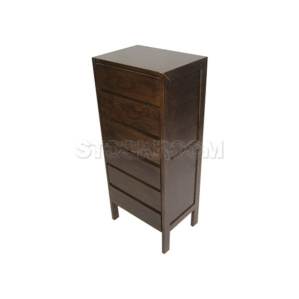 Suzy Solid Oak Wood Chest With 6 Drawers