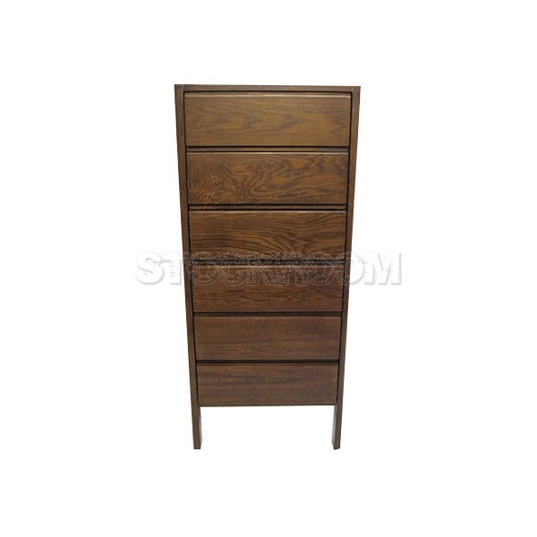 Suzy Solid Oak Wood Chest With 6 Drawers