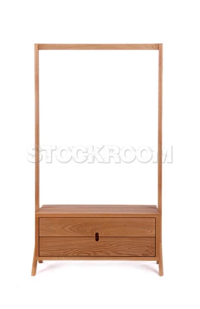 Lakopa Elm Wood Coat Rack With Drawers