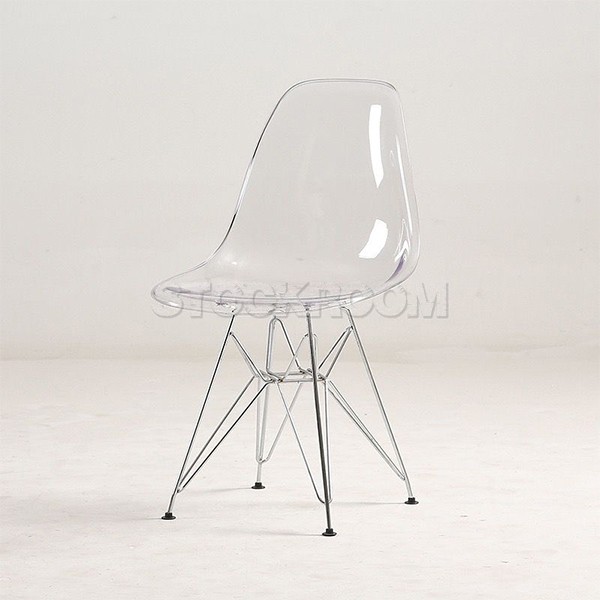 Charles Eames DSR Style Dining Chair - Transparent (Set of 2)