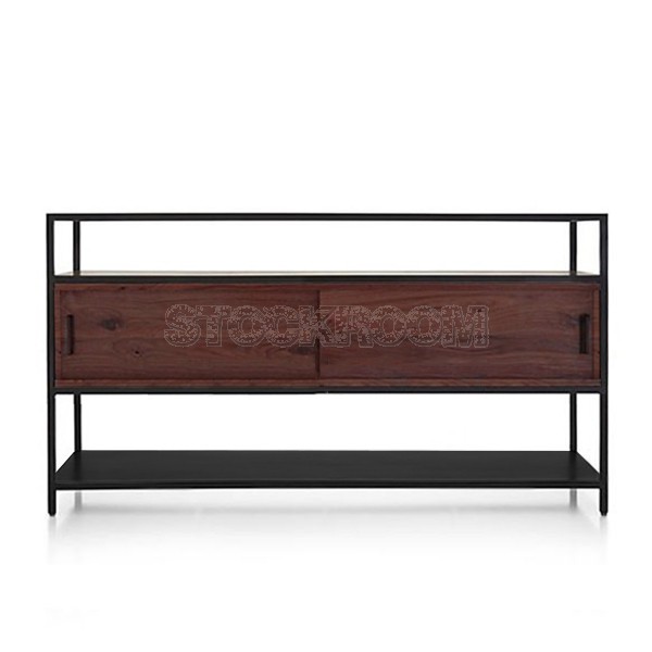 TAD Vintage Industrial Style Solid Wood Loft TV Unit / Sideboard