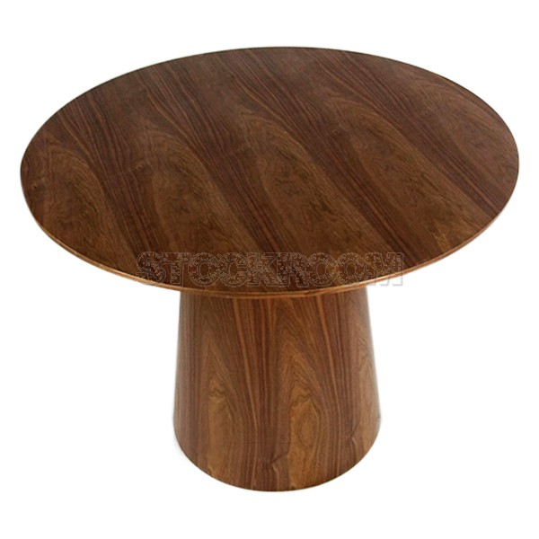 Tan/Garbarino Style Drum Walnut Round Table