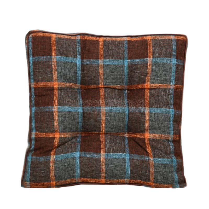 Tartan Chunky Tufted Square Seat Cushion