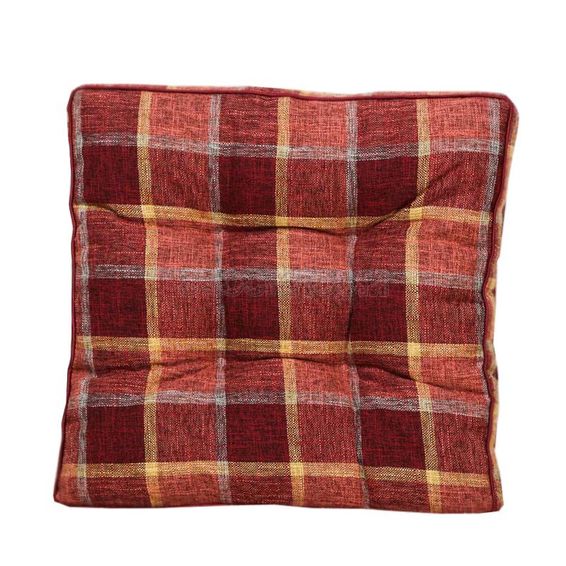 Tartan Chunky Tufted Square Seat Cushion