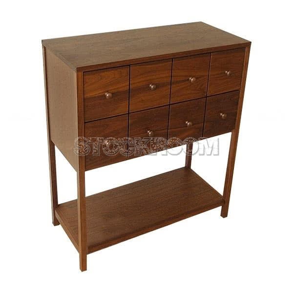 Thorsten Solid Oak Wood Console with Storage Cabinet