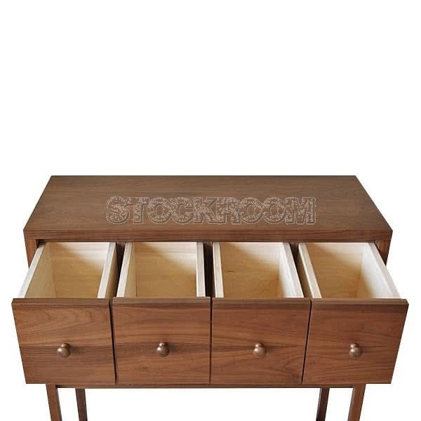 Thorsten Solid Oak Wood Console with Storage Cabinet