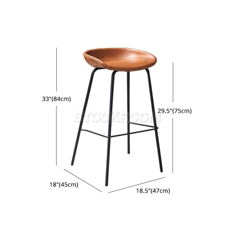 Toledo Industrial Metal Counter Stool with Low Back Upholstered Bar Stool