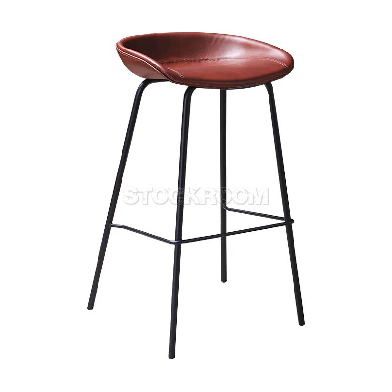 Toledo Industrial Metal Counter Stool with Low Back Upholstered Bar Stool