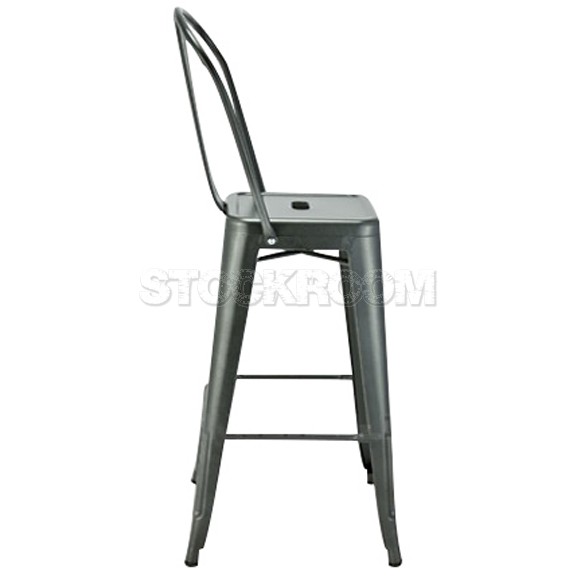 Xavier Pauchard Tolix Style Bar Stool - High-Back