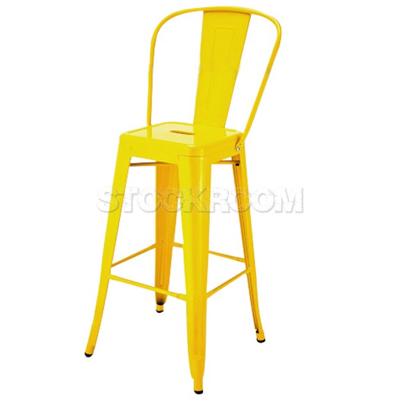 Xavier Pauchard Tolix Style Bar Stool - High-Back