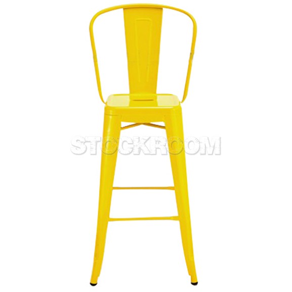 Xavier Pauchard Tolix Style Bar Stool - High-Back