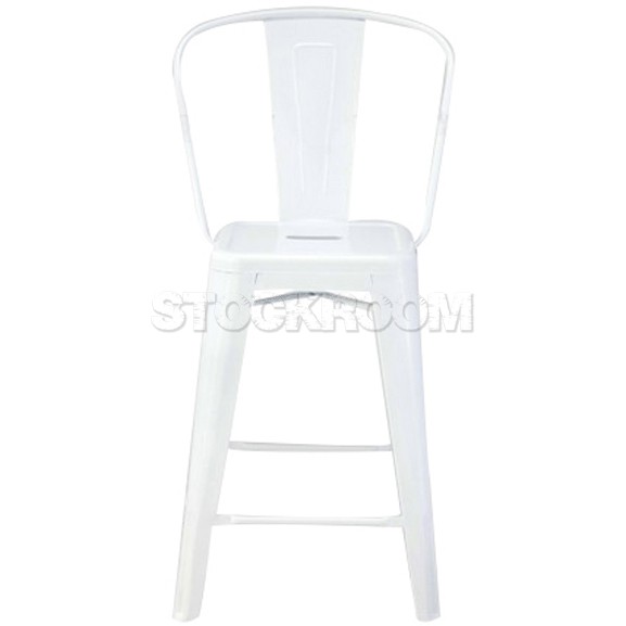 Xavier Pauchard Tolix Style Bar Stool - High-Back