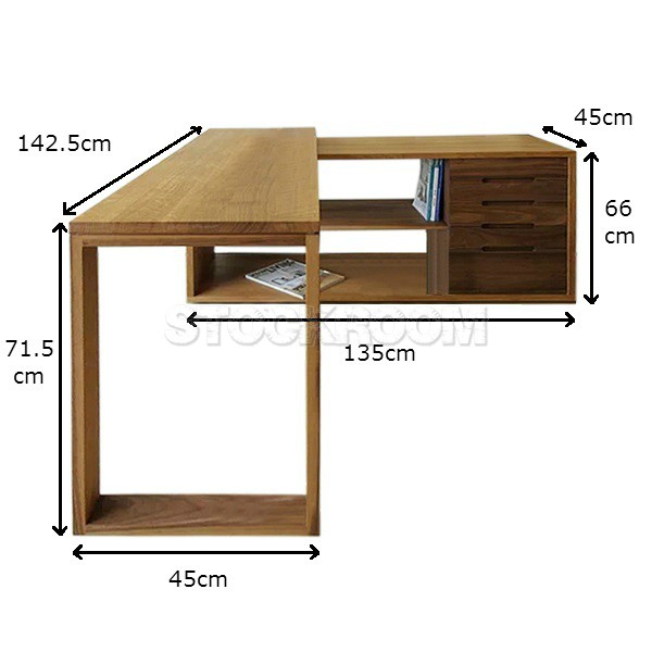 Torque Solid Oak Wood Working Desk