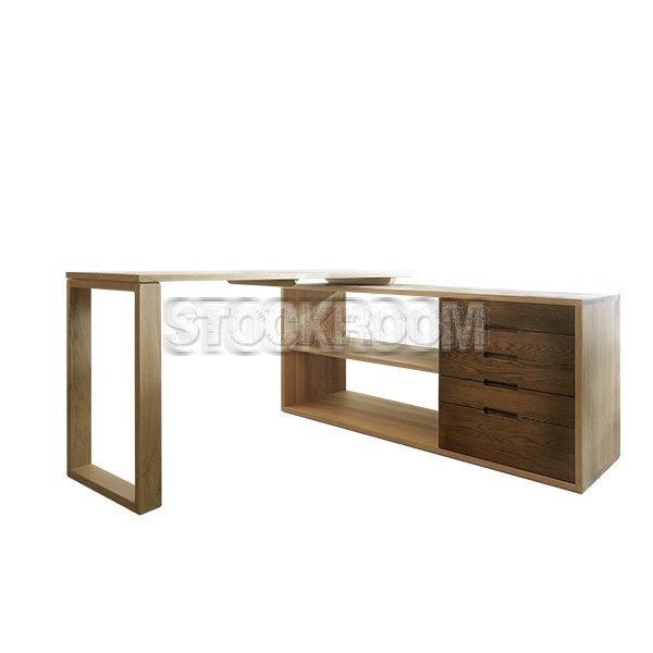 Torque Solid Oak Wood Working Desk