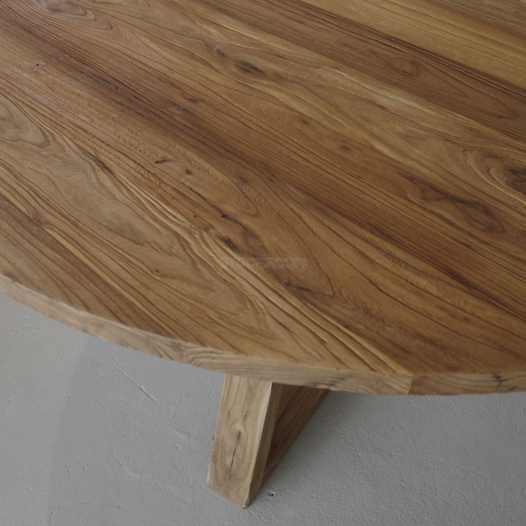 Tripod Solid Recycled Elm Wood Round Dining Table