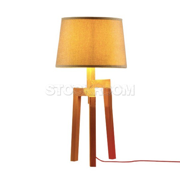 Tripod Wooden Base Table Lamp
