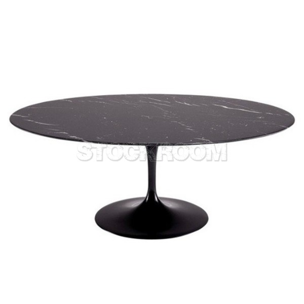 Tulip Style Oval Coffee Table - Marble