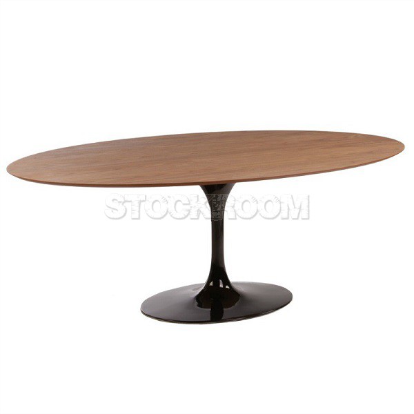 Eero Saarinen Tulip Style Oval Dining Table - Timber