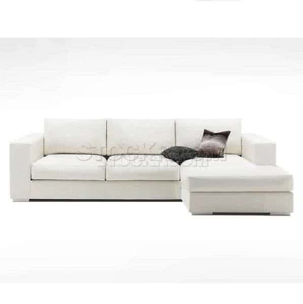 Valeria Leather Feather Down Sofa - L Shape / Sectional Sofa