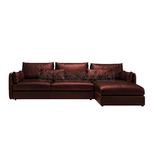 Boston Leather Feather Down Sofa - L Shape / Sectional Sofa