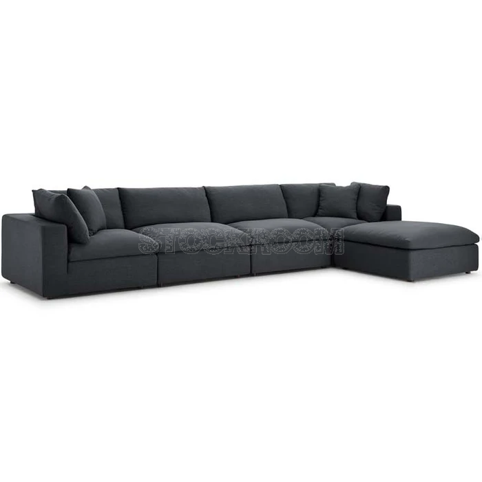 Valeria Fabric Feather Down Sofa - L Shape / Sectional Sofa