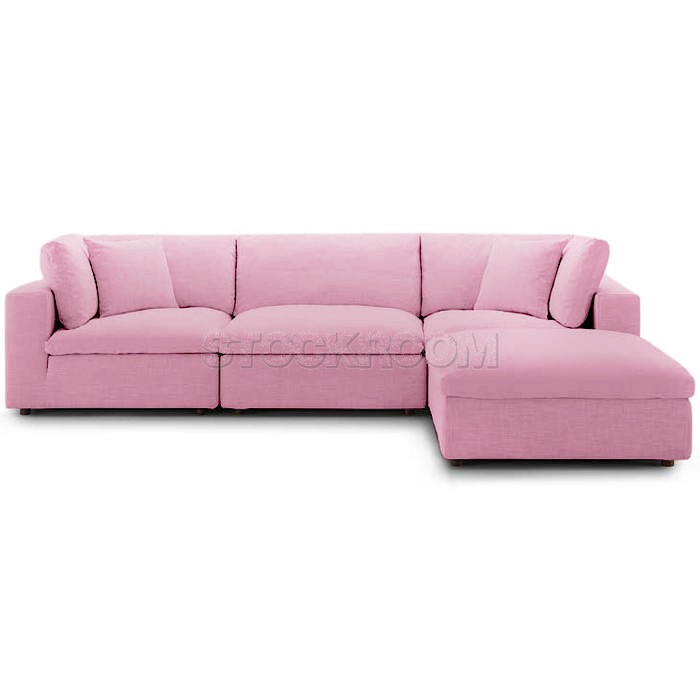 Valeria Fabric Feather Down Sofa - L Shape / Sectional Sofa