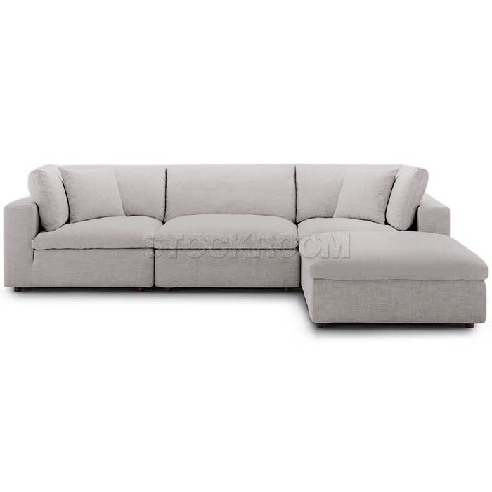 Valeria Fabric Feather Down Sofa - L Shape / Sectional Sofa