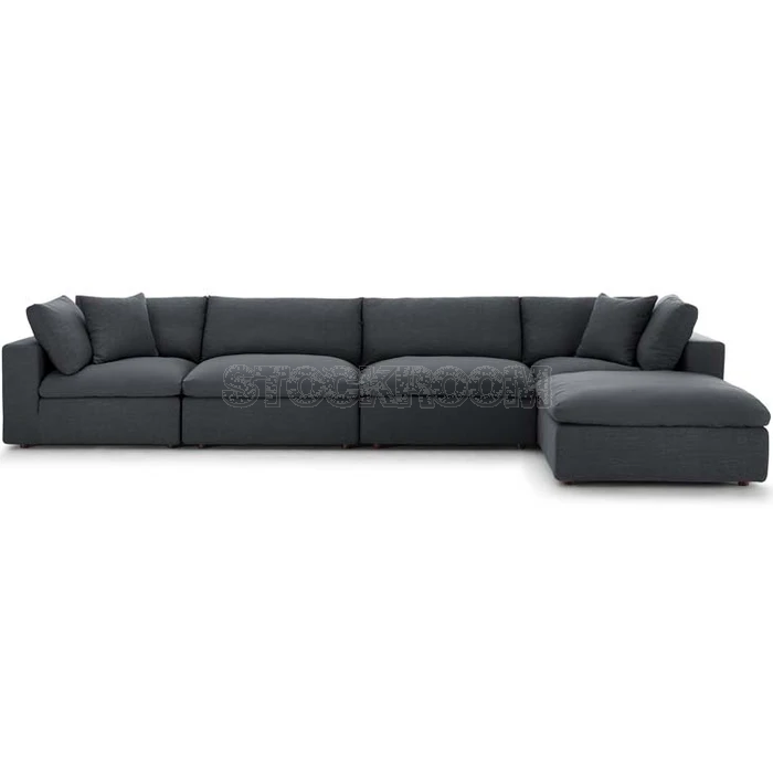 Valeria Fabric Feather Down Sofa - L Shape / Sectional Sofa