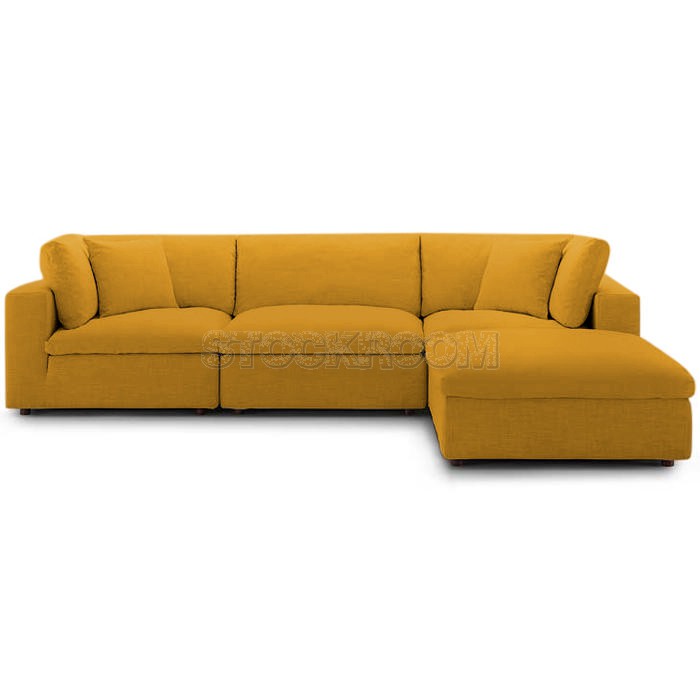 Valeria Fabric Feather Down Sofa - L Shape / Sectional Sofa