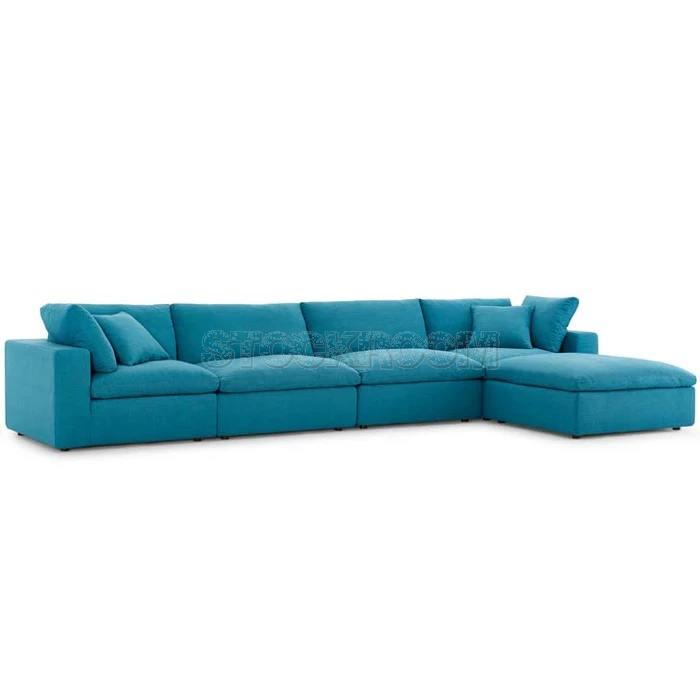 Valeria Fabric Feather Down Sofa - L Shape / Sectional Sofa