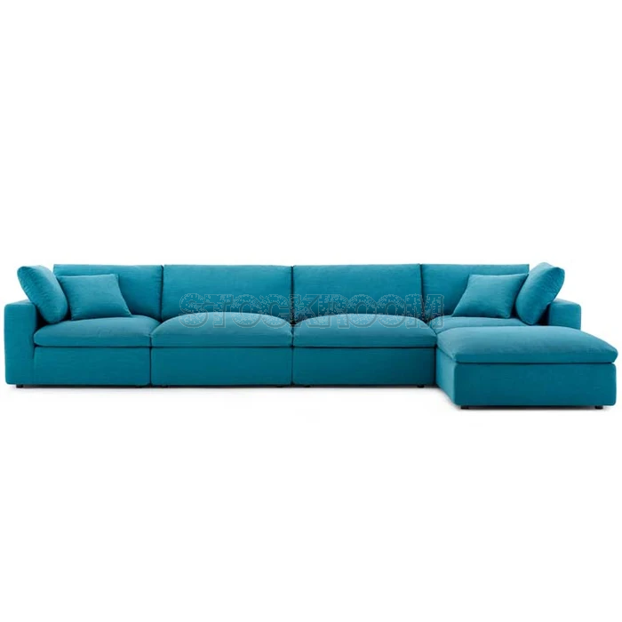 Valeria Fabric Feather Down Sofa - L Shape / Sectional Sofa