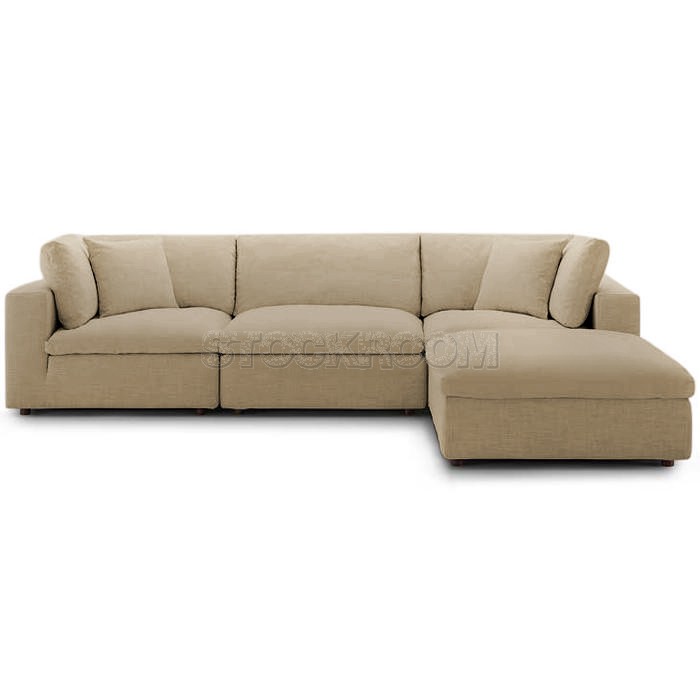 Valeria Fabric Feather Down Sofa - L Shape / Sectional Sofa