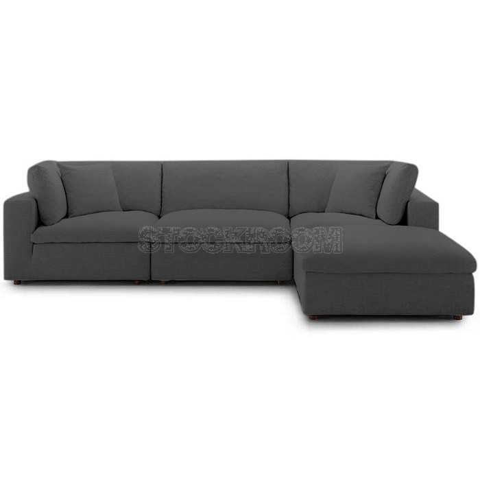 Valeria Fabric Feather Down Sofa - L Shape / Sectional Sofa