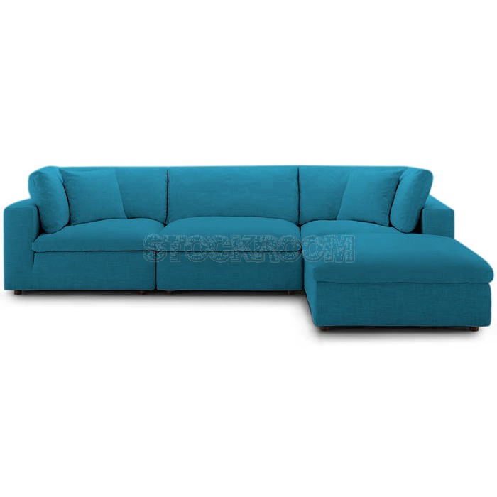 Valeria Fabric Feather Down Sofa - L Shape / Sectional Sofa