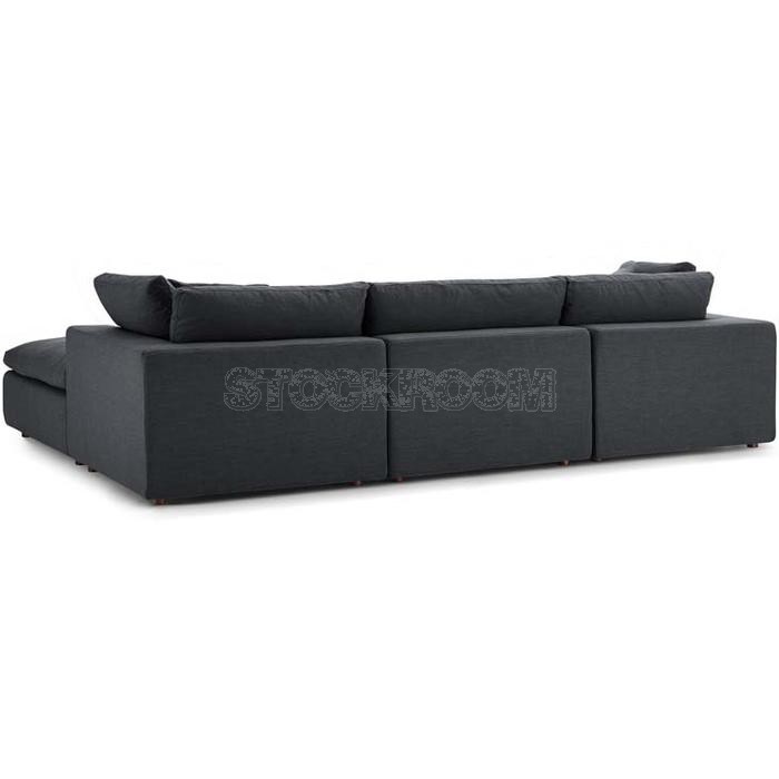 Valeria Fabric Feather Down Sofa - L Shape / Sectional Sofa