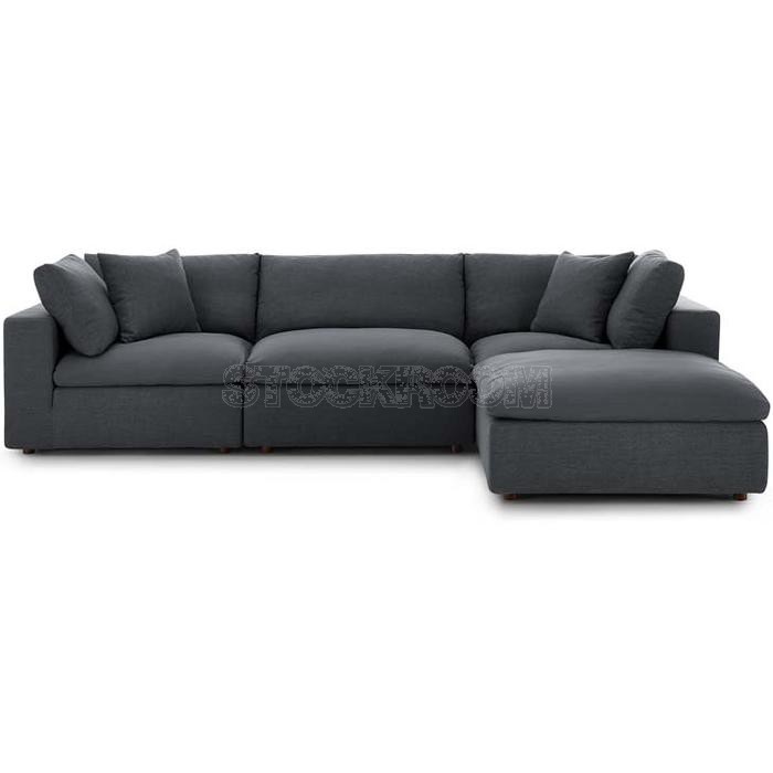 Valeria Fabric Feather Down Sofa - L Shape / Sectional Sofa