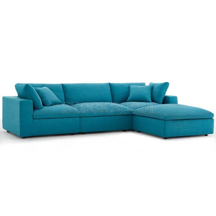 Valeria Fabric Feather Down Sofa - L Shape / Sectional Sofa