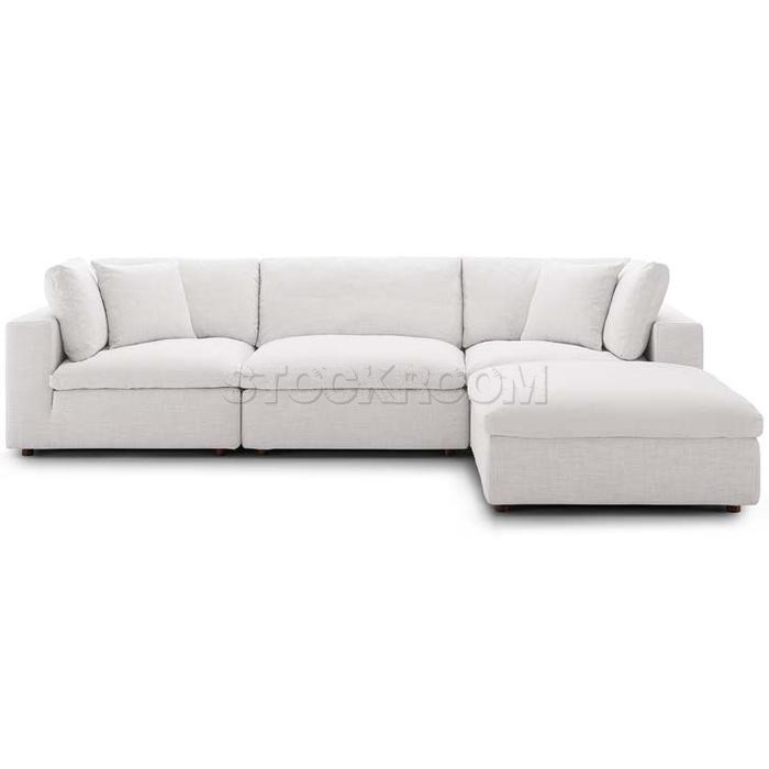 Valeria Fabric Feather Down Sofa - L Shape / Sectional Sofa