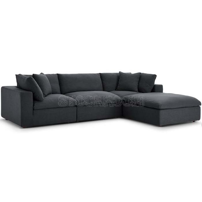 Valeria Fabric Feather Down Sofa - L Shape / Sectional Sofa